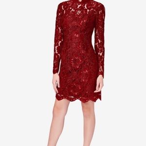 Red Lace Long Sleeve Dress
